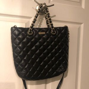 Kate spade quilted leather Gold Coast Lilou bag black with gold hardware